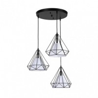 Distribuidor - Lâmpadas Diversas | Lâmpadas Modernas | PLAFON TOSCO 3XE27 NEGRO REGX35X35 CM Ref: 201483009